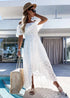 Vestido largo bohemio de encaje blanco Anastasia